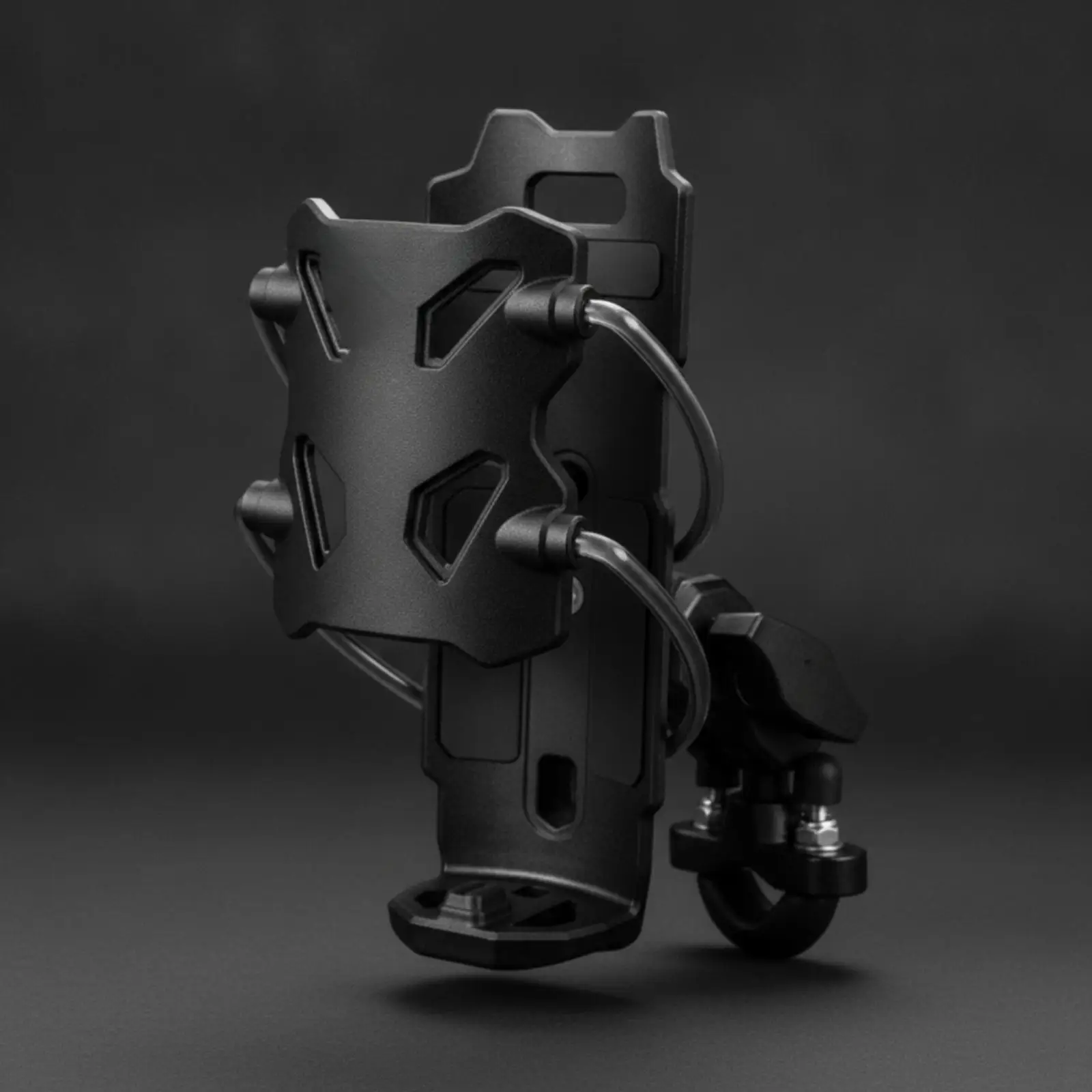 Expandable Motorcycle Water Bottle Cage Handlebar Mount Drink Holder with Anti-slip Silicone Pads for Scooter