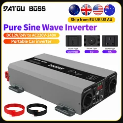 DATOUBOSS SAK Pure Sine Wave Inverter DC12V-24V to AC220V Portable Car Inverter Peak Power 4000W Continuous Power 2000W