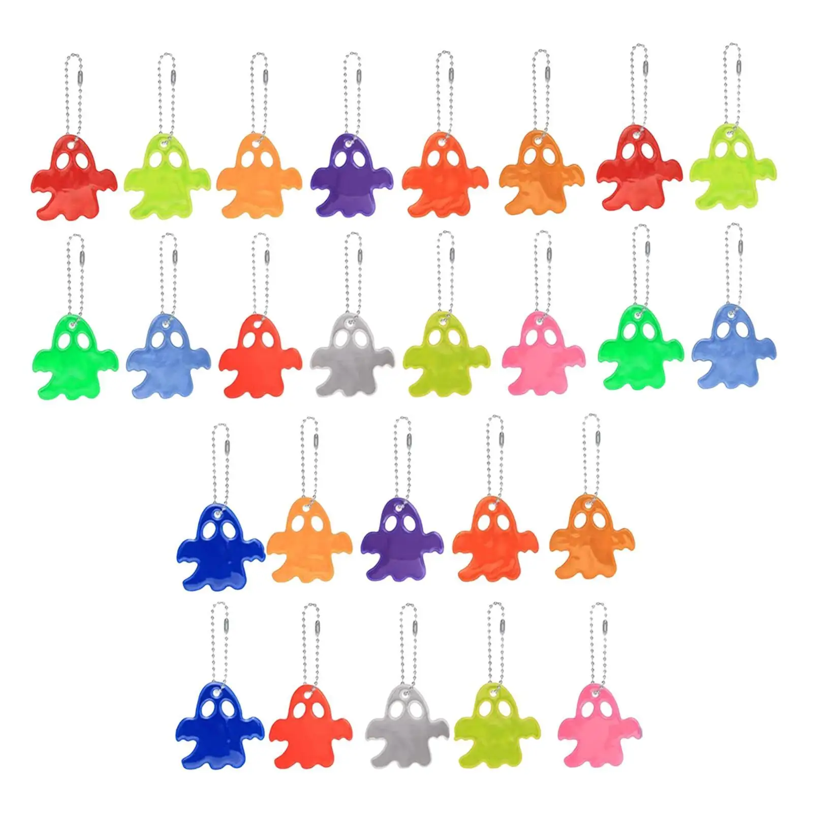 26Pcs Safety Reflector Pendants Children Key for Cycling School Pouch