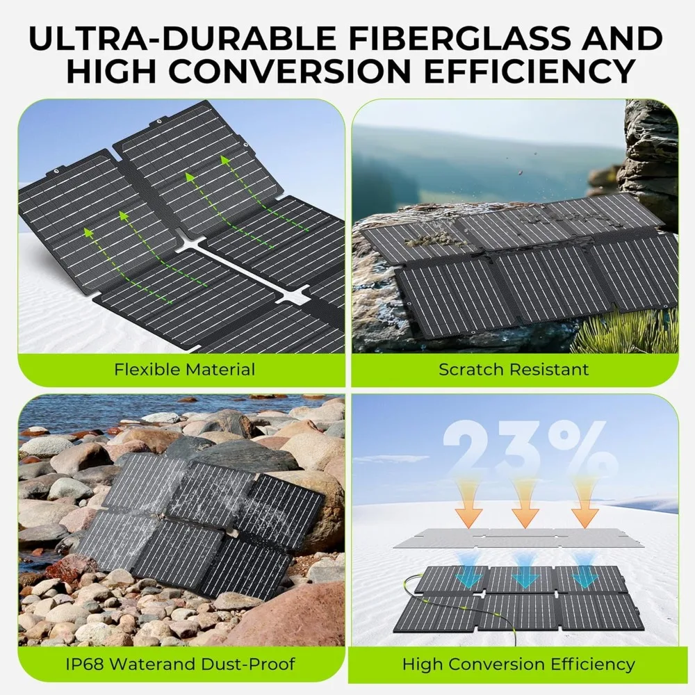 300W Power Station Solar Generator 296Wh Pure Sine Wave Foldable 60W Panel Home RV Camping, Custom