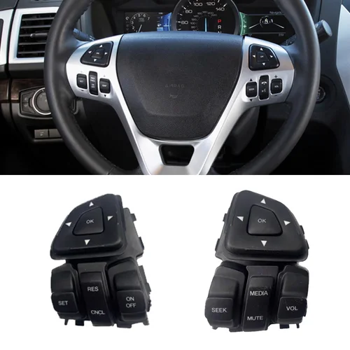 Para Ford Edge 2011 2012-2015 Explorer 2011 2012-2018 Botones de volante multifunción Botones de interruptor de volumen de crucero constante