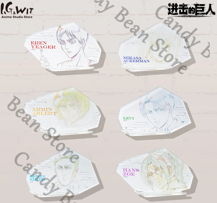 

official Anime Attack On Titan Erwin Smith Eren Jaeger Mikasa·Ackerman Cosplay Acrylic Figure Stand Cartoon Standing Sign Xmas