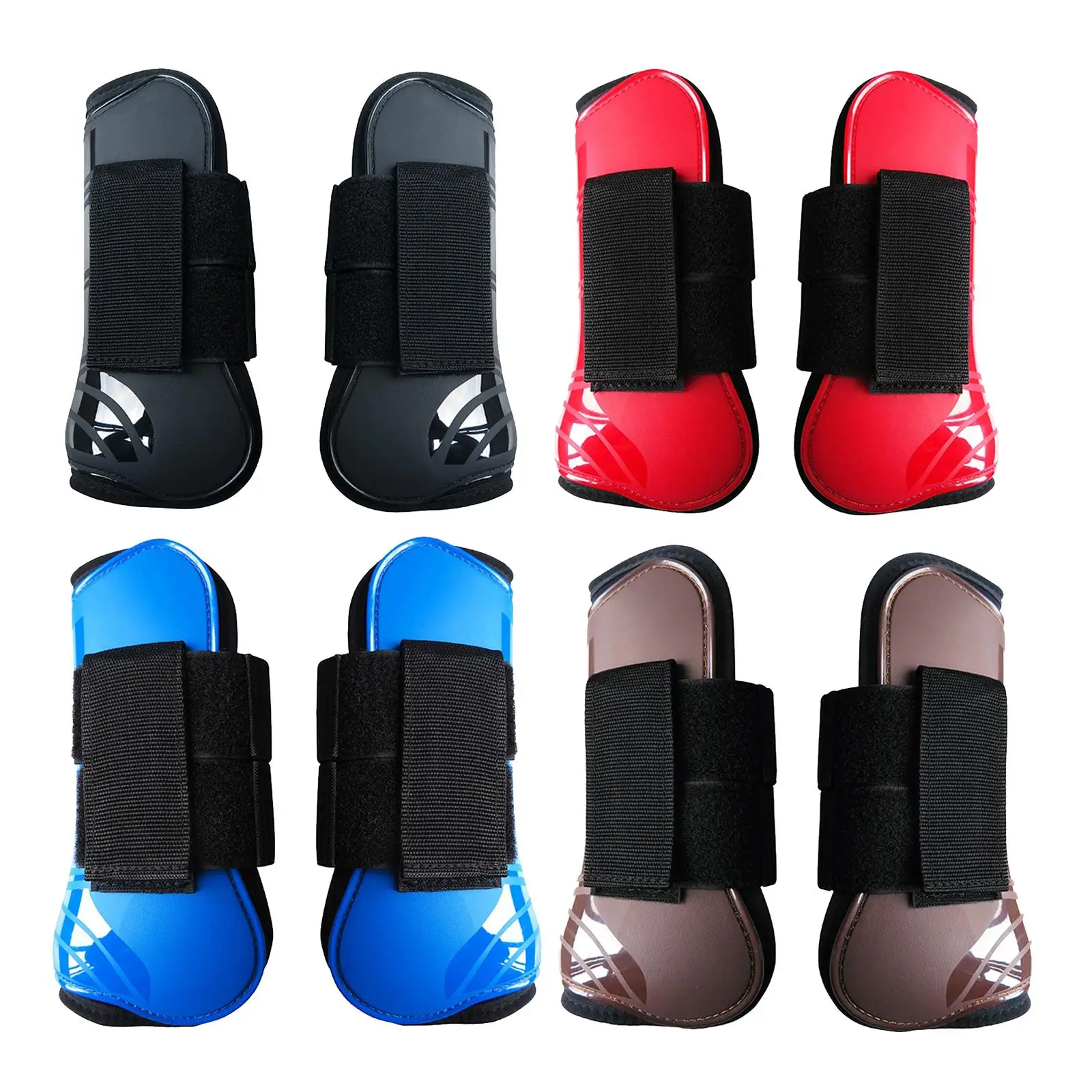 Jeu de 2 bottes cheval à pattes, bottes équines ouvertes à l'avant, bottes Fetlock et Tendon pour chevaux absorbantes et respirantes