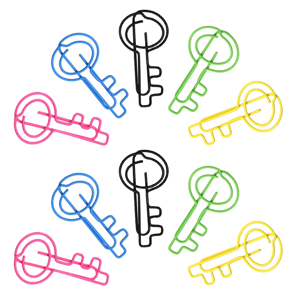 

50 Pcs Key Shaped Paper Clips Sturdy Metal Office Supplies Novelty Decorative Wire Funny Bookmarks Planner Clips