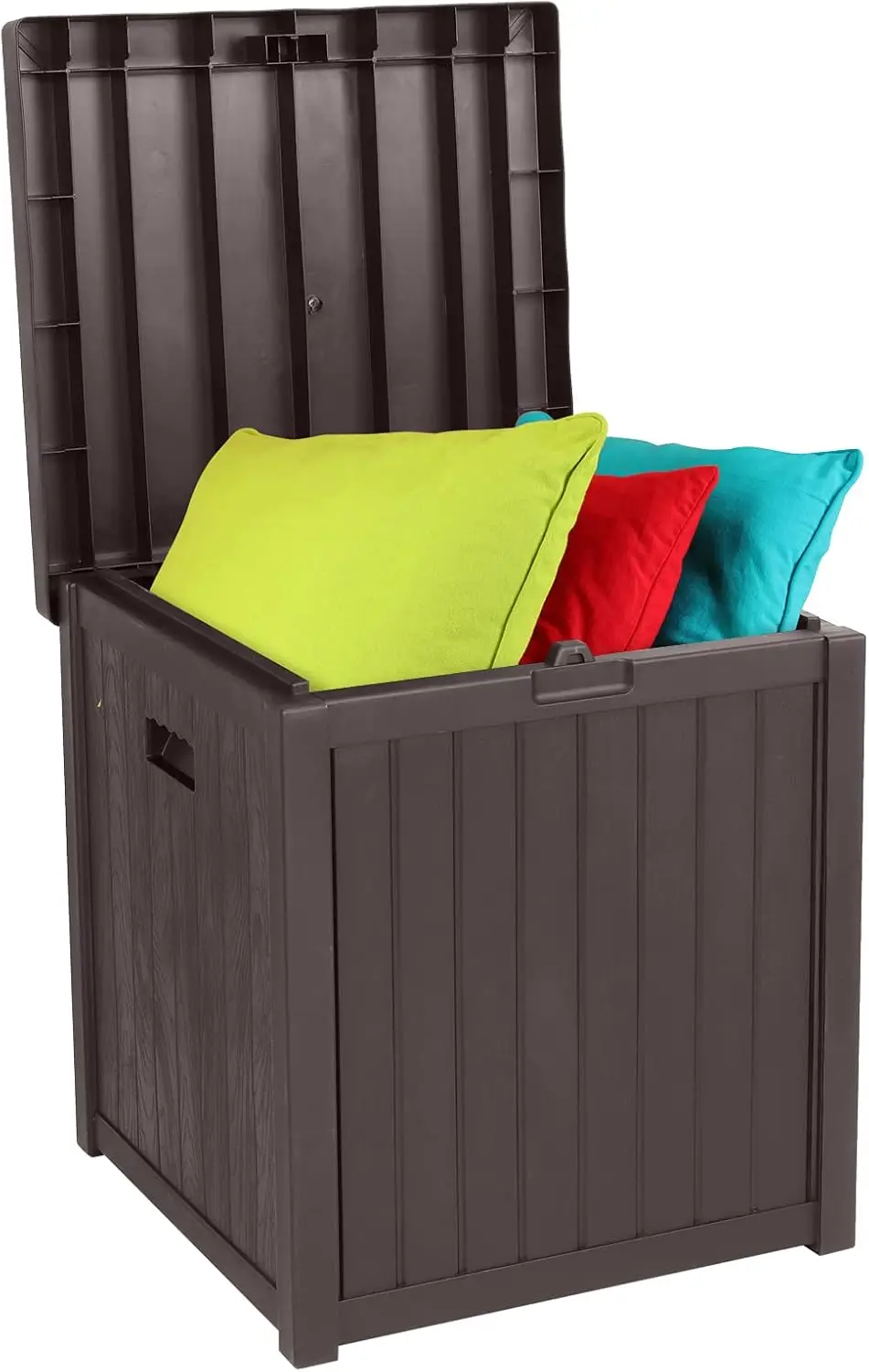 

51 Gallon Medium Deck Box Organization Resin Storage Box for Patio Furniture or Tools Indoor Outdoor Lockable Container Box for