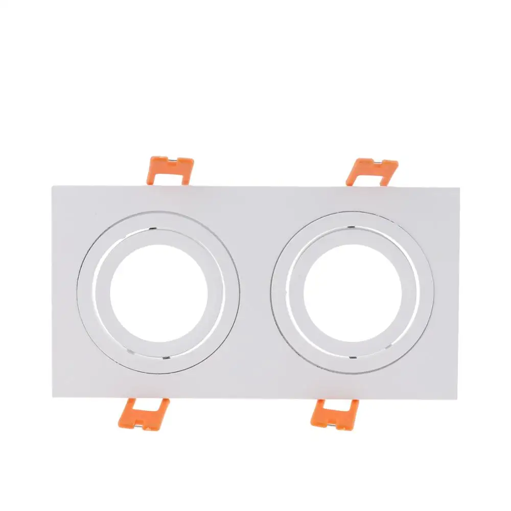 White Silver Square GU10 Adjustable Aluminum Frame For Led Fixture Downlight MR16 Fitting Recessed Ceiling Spot Light Frame