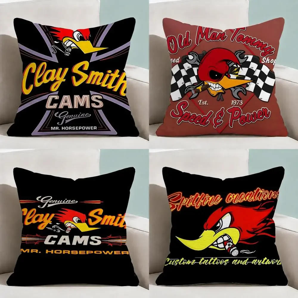 Auto Clay Smith Cams Hot Rod Cushion Cover  Throw Pillow Soft Short Plush Cozy Durable Colorfast Sofa Bedroom Home Decor Gift