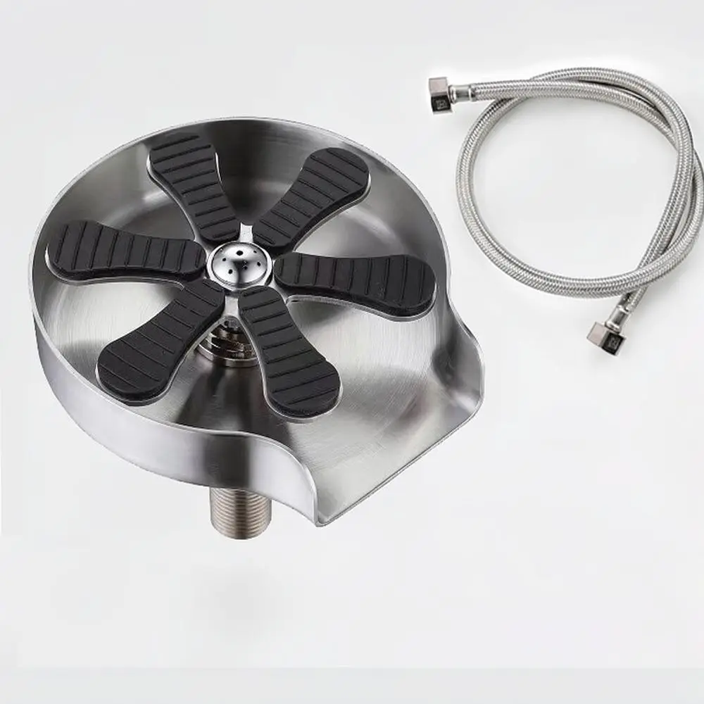 Stainless Steel High Pressure Automatic Glass Rinser Sink Faucet Cup Washer Tool For Kitchen Bar Coffee Shop Use