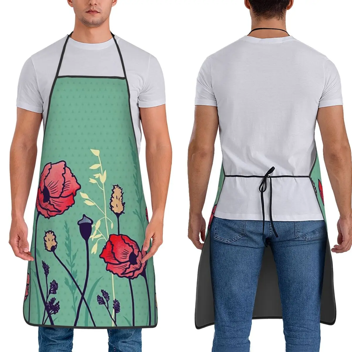 Summer Field Apron Chef Cuisine Tablier Waterproof Bib Kitchen Cleaning Pinafore for Women Men Gardening