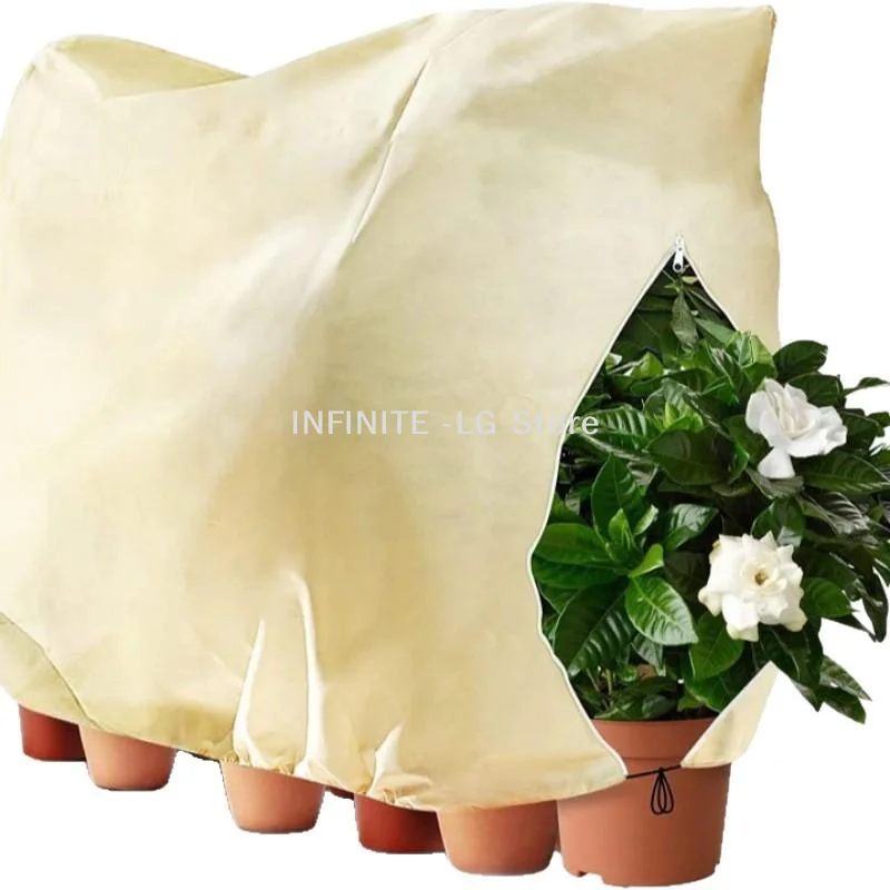 Non-Woven Winter Plant Cover With Zipper Drawstring Frost Protection Bag For Trees Shrubs Against Cold Snow WindINFINITE -LG