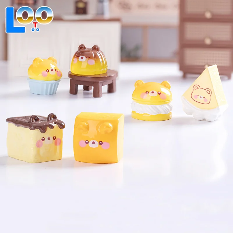 Микропейзаж, креативный медведь, хлеб, кукла, кукольный дом, сделай сам, еда, игровое украшение, аксессуары, настольные украшения