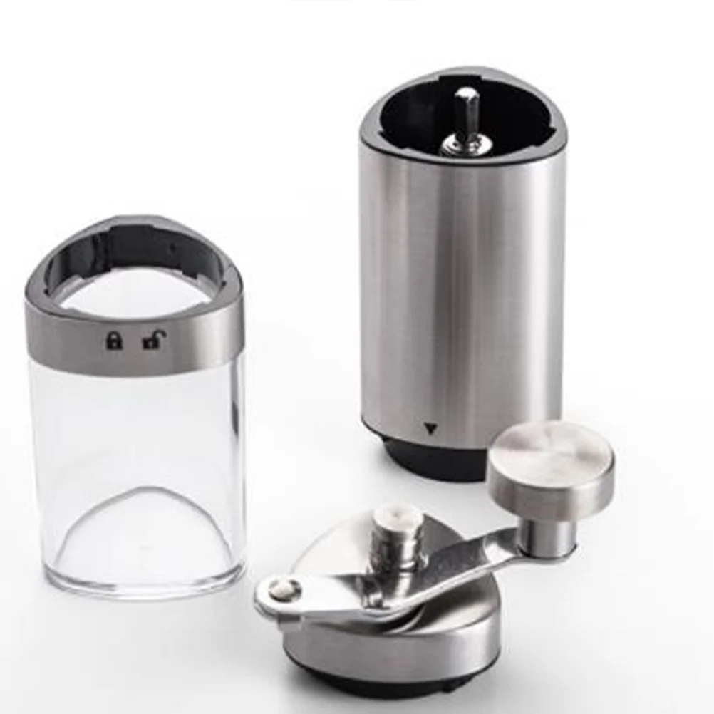 

Manual Coffee Grinder Stainless Steel Triangle Handle Grain Pepper Mill Hand Bean Kitchen Tool Transparent Window