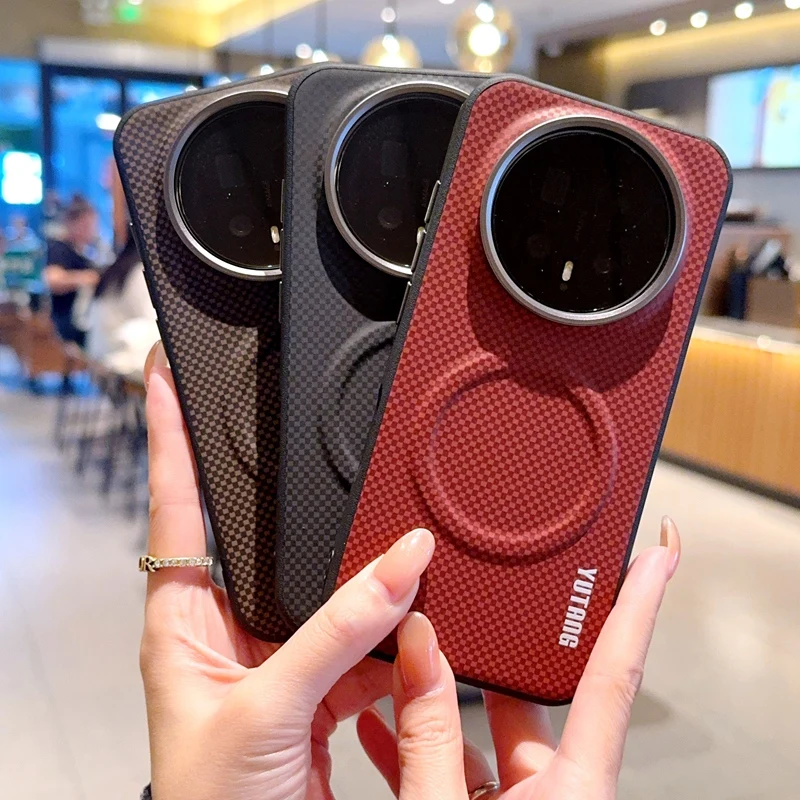 

For Honor Magic 8 Pro 7 6 Pro Case Magnetic Carbon Fiber Texture PU Leather Cover With Metal Button for HONOR Magic8