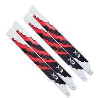 2 Pairs 370mm Carbon Fiber Main Blades For Align Trex RC 450L 480 X360 X3  RC Helicopter Part