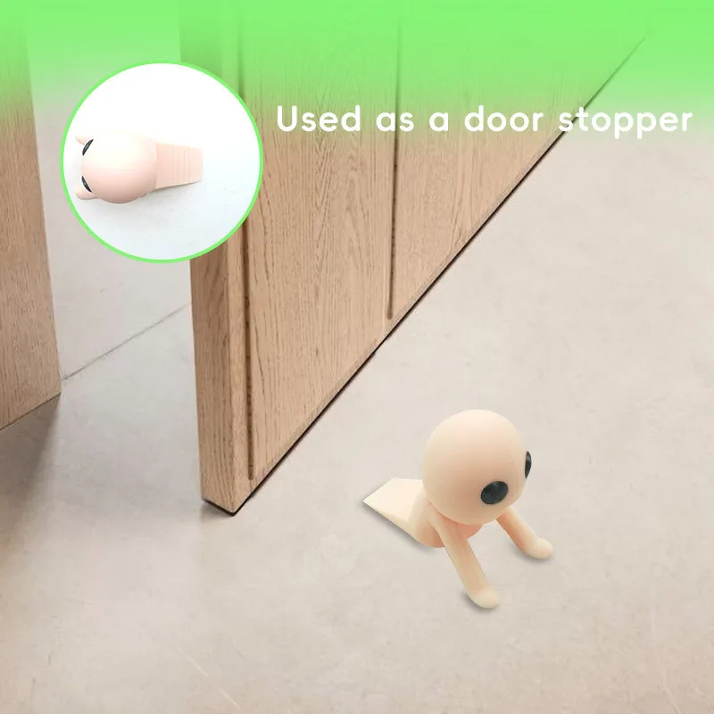 Door Stopper Decorative Door Stop Miniature Flexible 3D Printing Figurine Non-Slip Ornament for Bedroom Dorm Rooms Travel Rental