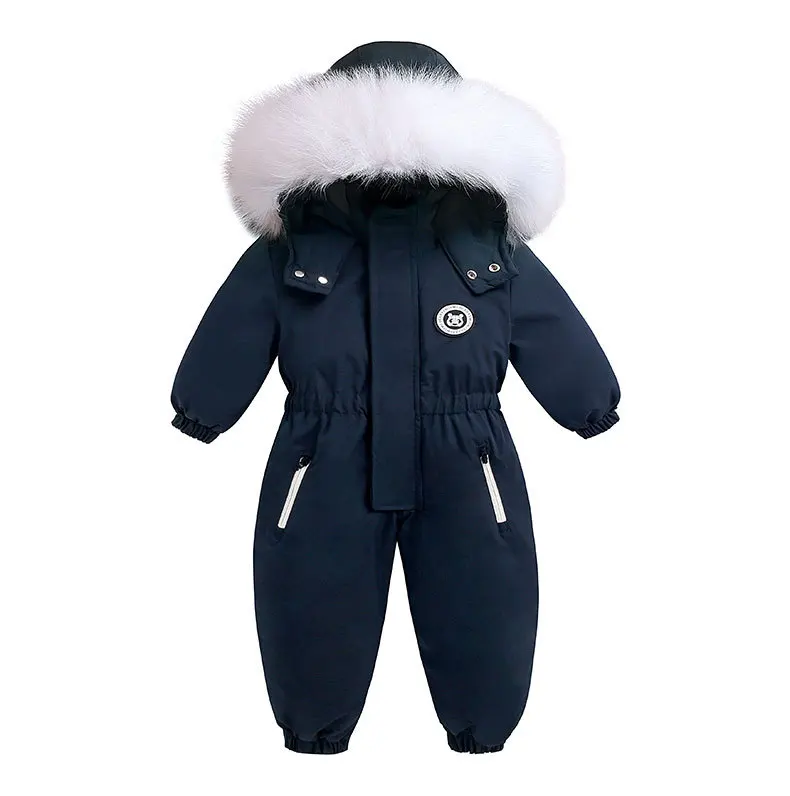 30 Winter-Babykleidung Verdickter Warmer Strampler Plus Fleece-Jumpsuit Schneeanzüge Mädchen Jungen Kapuzenjacken Skianzüge Kindermantel Oberbekleidung – Detail 9