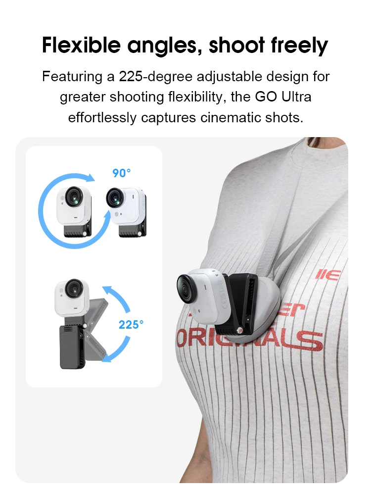 Pivot Clip Angle Quick Release Hat Mount Adapter, Go Ultra Magnetischer Rucksackhalterungsständer für Insta360 Go Ultra Zubehör – Detail 2