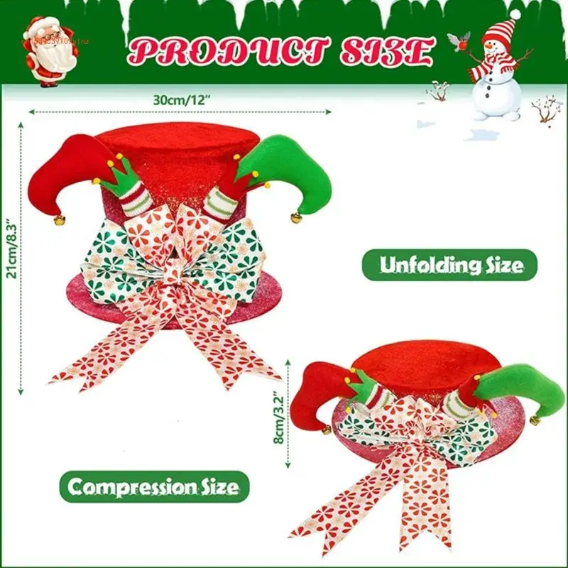 Ornement chapeau haut forme d'arbre noël avec flocon neige pour fête vacances