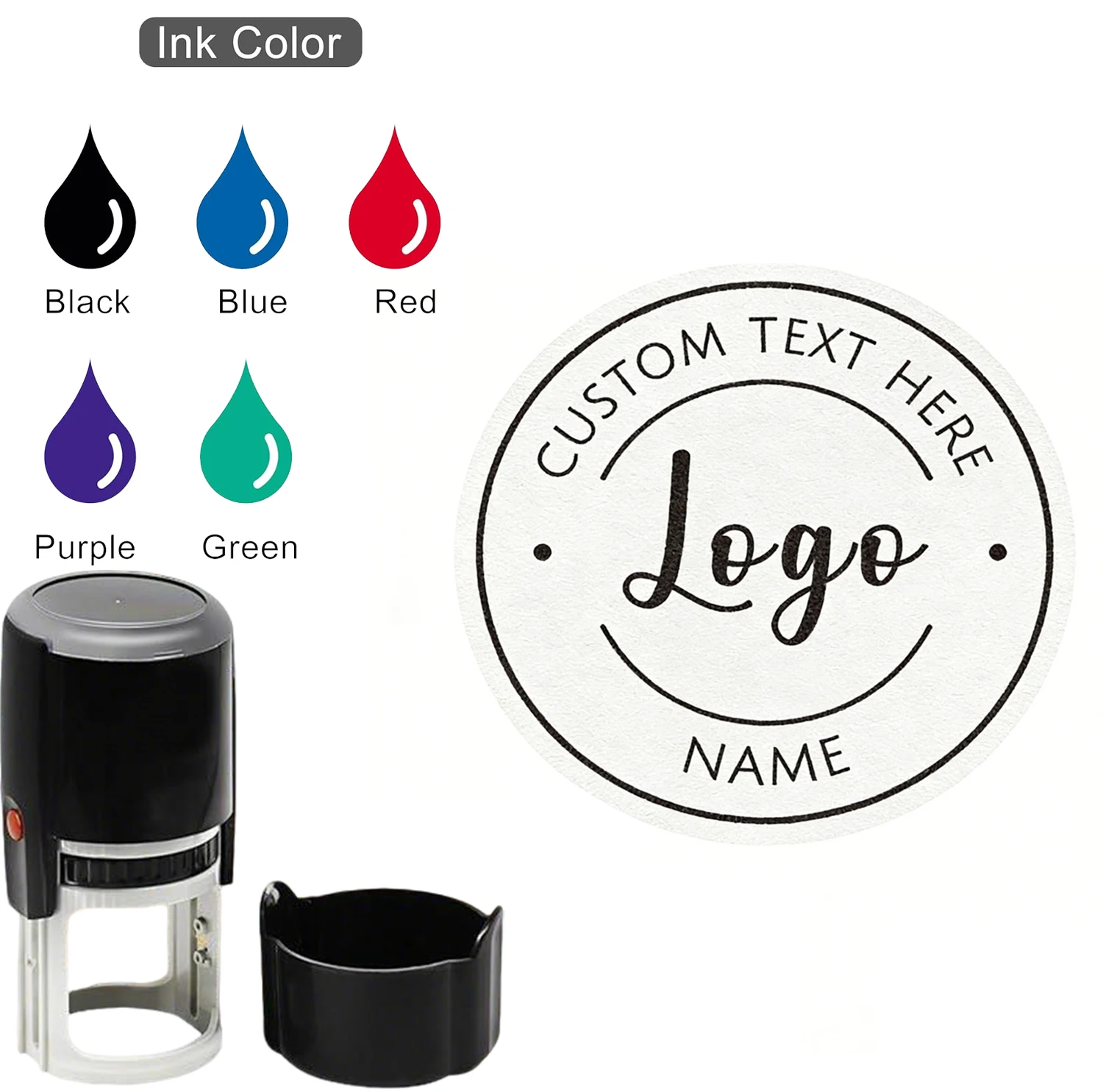 25/30/40/50mm Runder Logo-Stempel mit Selbstfärbung, Individueller Textstempel, Personalisierte Siegel für DIY-Hochzeitseinladungen und Dekoration