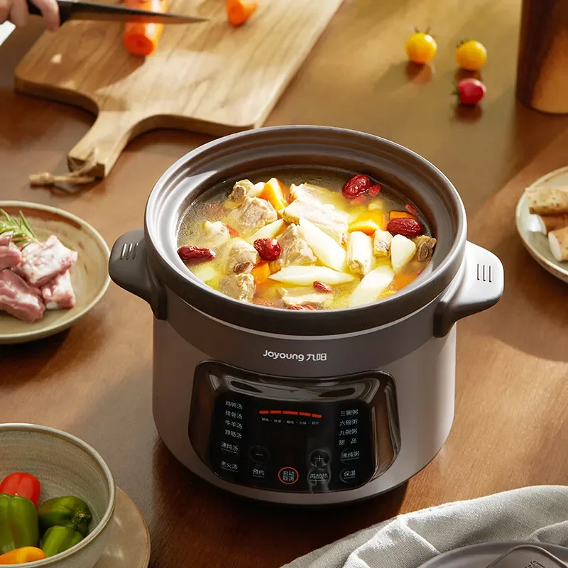 Jويونغ-حساء كهربائي ، أواني طهي حساء كهربائية ، سعة كبيرة ، توقيت صحي منزلي ، أجهزة توقيت ، 5 لتر