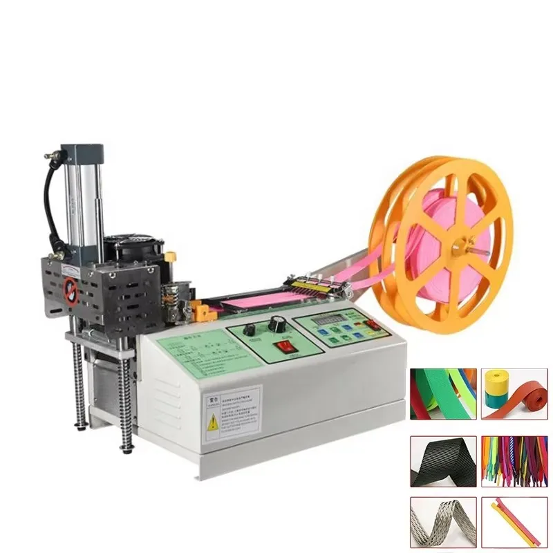 Factory Supply 110/220V Electric Label Ribbon Belt Cutting Machine for Textiles/Apparel with Automatic Receiving Energy Saving