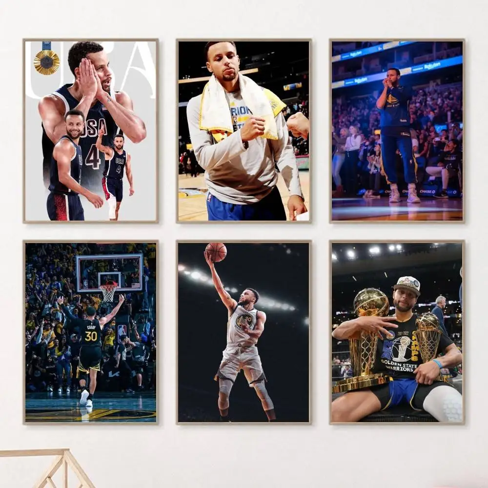 1PC S-Stephen Super Star C-Curry Poster Self-adhesive Art Waterproof Paper Sticker Coffee House Bar Room Wall Decor