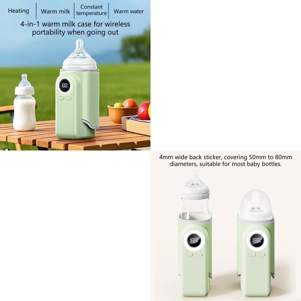 

Compact 4 in 1 Baby Bottle Warmer Fast Heating Breastmilk Formula Portable Design Rechargeable Adjustable for Parents