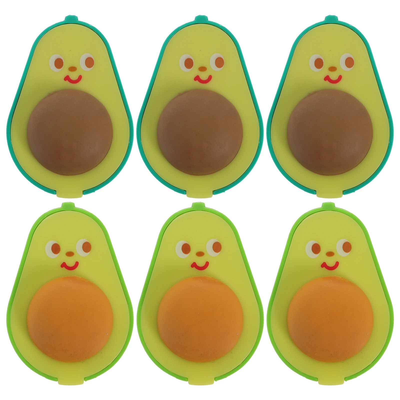 

6 Pcs Avocado pencil Cute Eraser Aircraft Stationery Erasers Creative Children's Sharpener Handheld