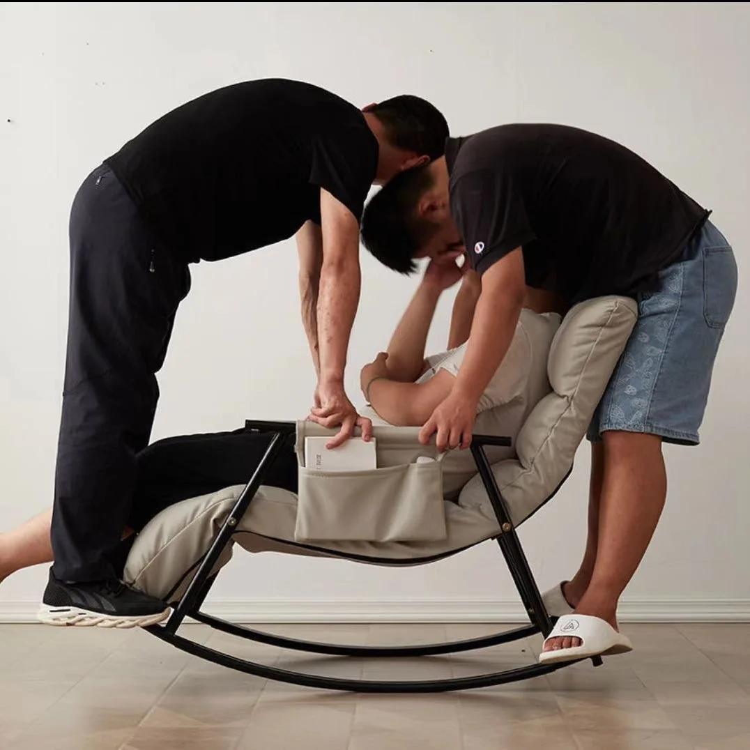 كرسي هزاز للمنزل للبالغين بتصميم عصري لكرسي الاستلقاء في غرفة النوم والشرفة #4