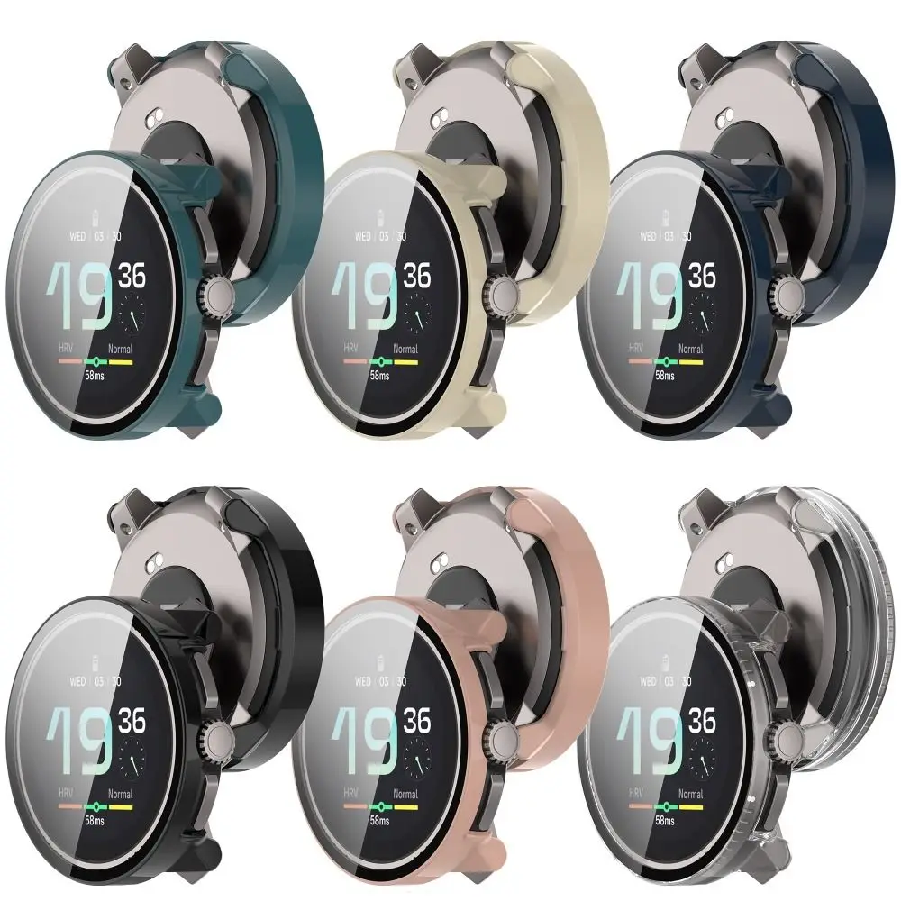 New PC+Tempered Protective Case Anti-Scratch Smart Watch Screen Protector Full Coverage Hard Cover Shell for Suunto Race