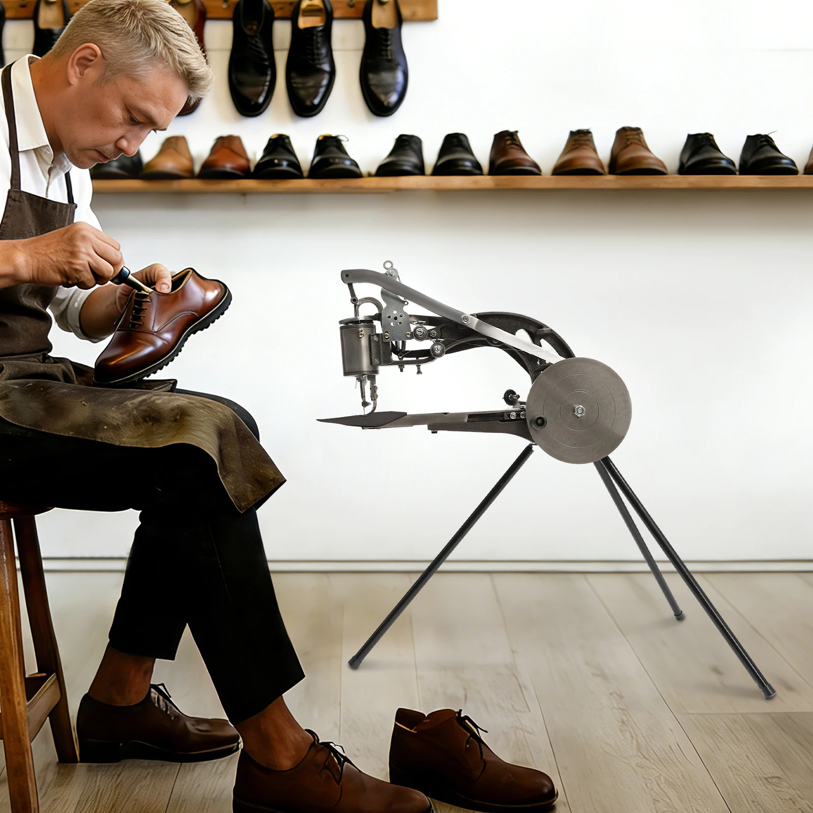 Leather Cobbler Sewing Machine, Manual Shoe Repair Machine, Shoe Cobbler Tool for Home Shoe Repair, suit for Nylon, Silk, Cotton