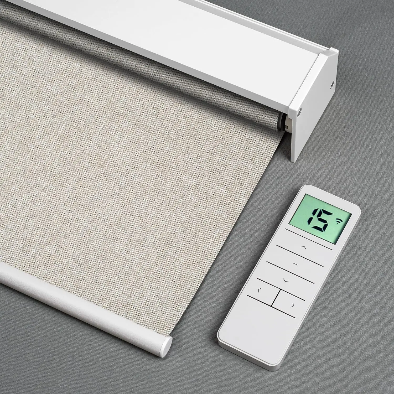 

Blackout and Rechargeable Motorized Roller Shade With Remote Control Blind With Alexa Google Via Hub