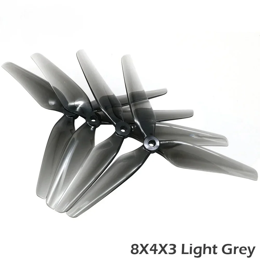 2Pairs HQProp 8X4X3 8040 3-Blade Black-Glass Fiber Nylon Propeller for 8inch Multirotor X-Class MacroQuad FPV Drones (2CW+2CCW)