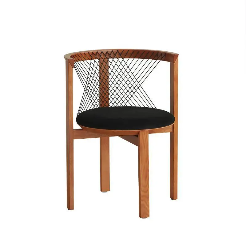 

Solid wood chair Balcony Hotel restaurant dining chair Wooden armchair