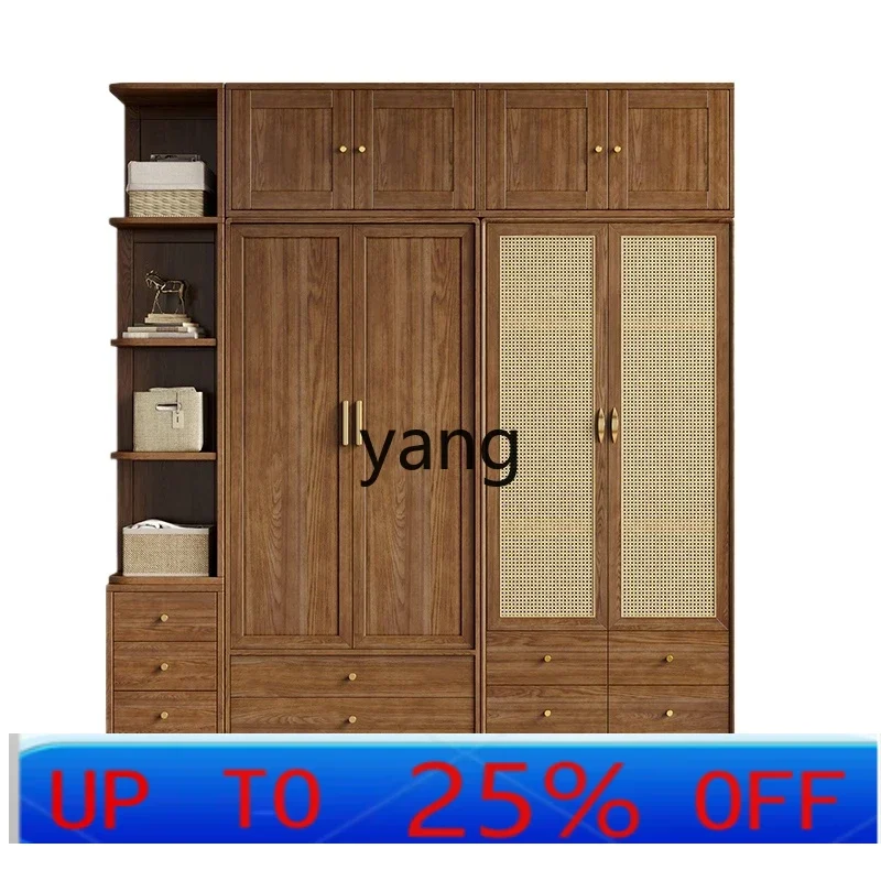 

LTT large wardrobe solid wood two doors walnut Chinese wardrobe wood furniture