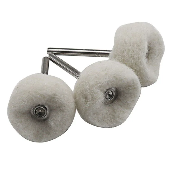 5Pcs 3mm Shank Wool Polishing Head Grinding Jewelry Metal Wheel Buffing Felt Polish Brush Drill Rotary Tool Accessories