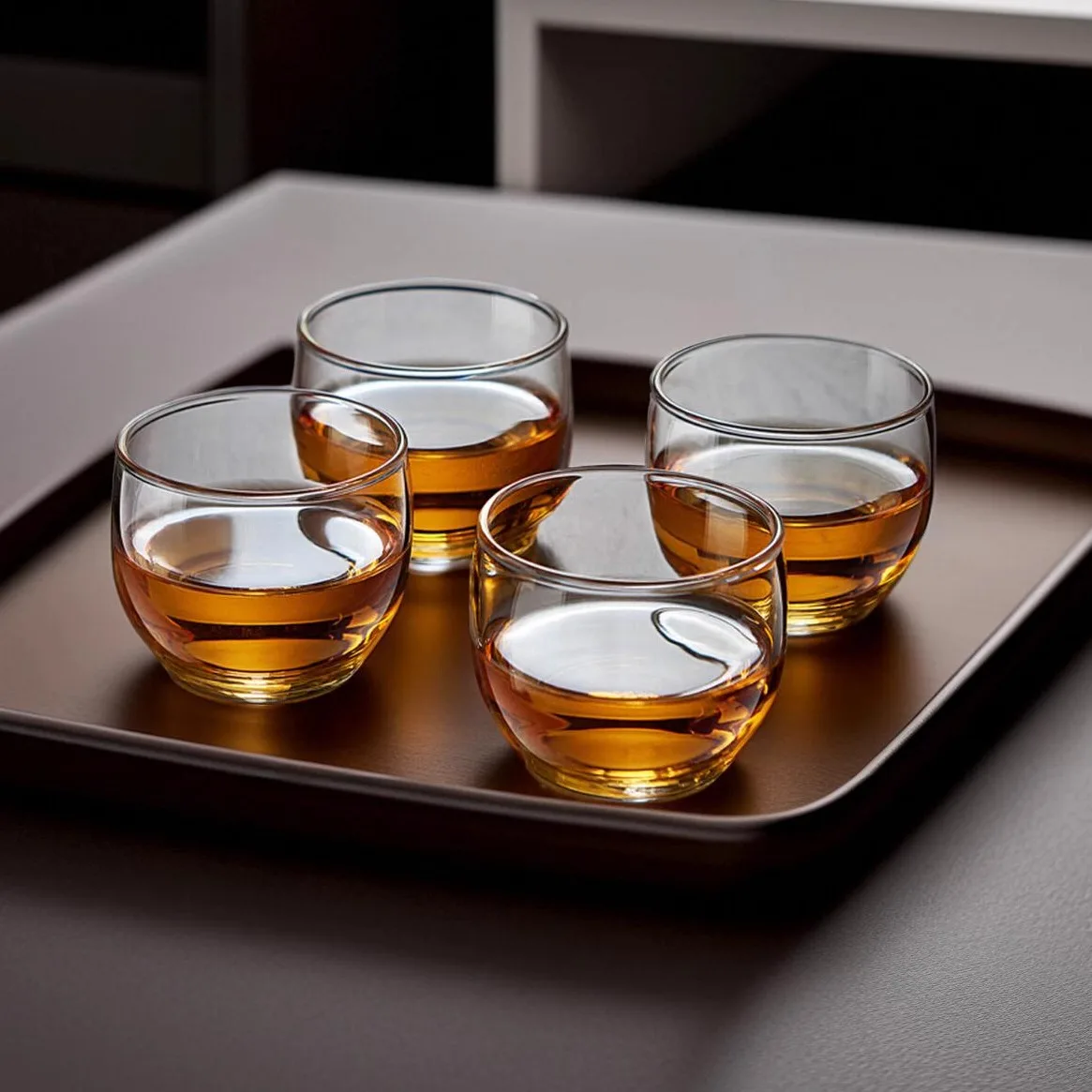 Transparent Glass Tea Cup for Drinking Tea Home Use Gongfu Tea Set Single Cup with Handle Small Tasting Cup Handmade Craft