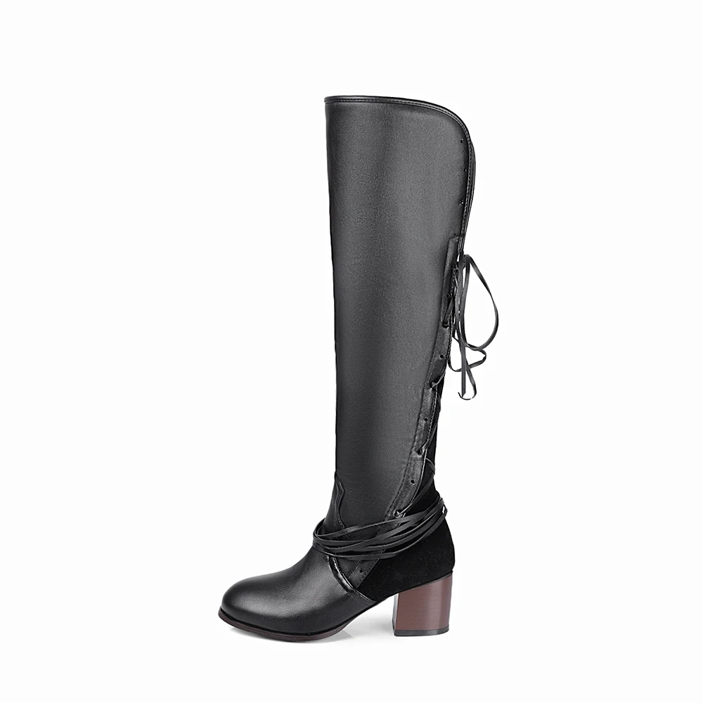 Brand New Winter Sexy Black Brown Women Thigh High Boots 2 inch Heels Lady Nude Dress Shoes EH653 Plus Big Size 10 43 47