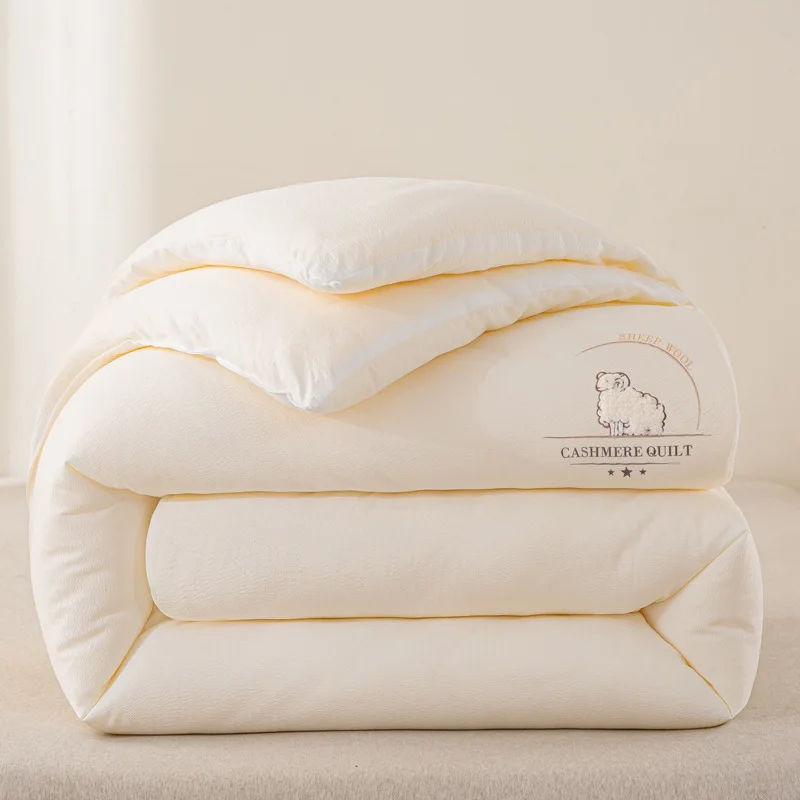 

New embroidered wool quilt, thickened and warm thick quilt, universal quilt core for all seasons at home