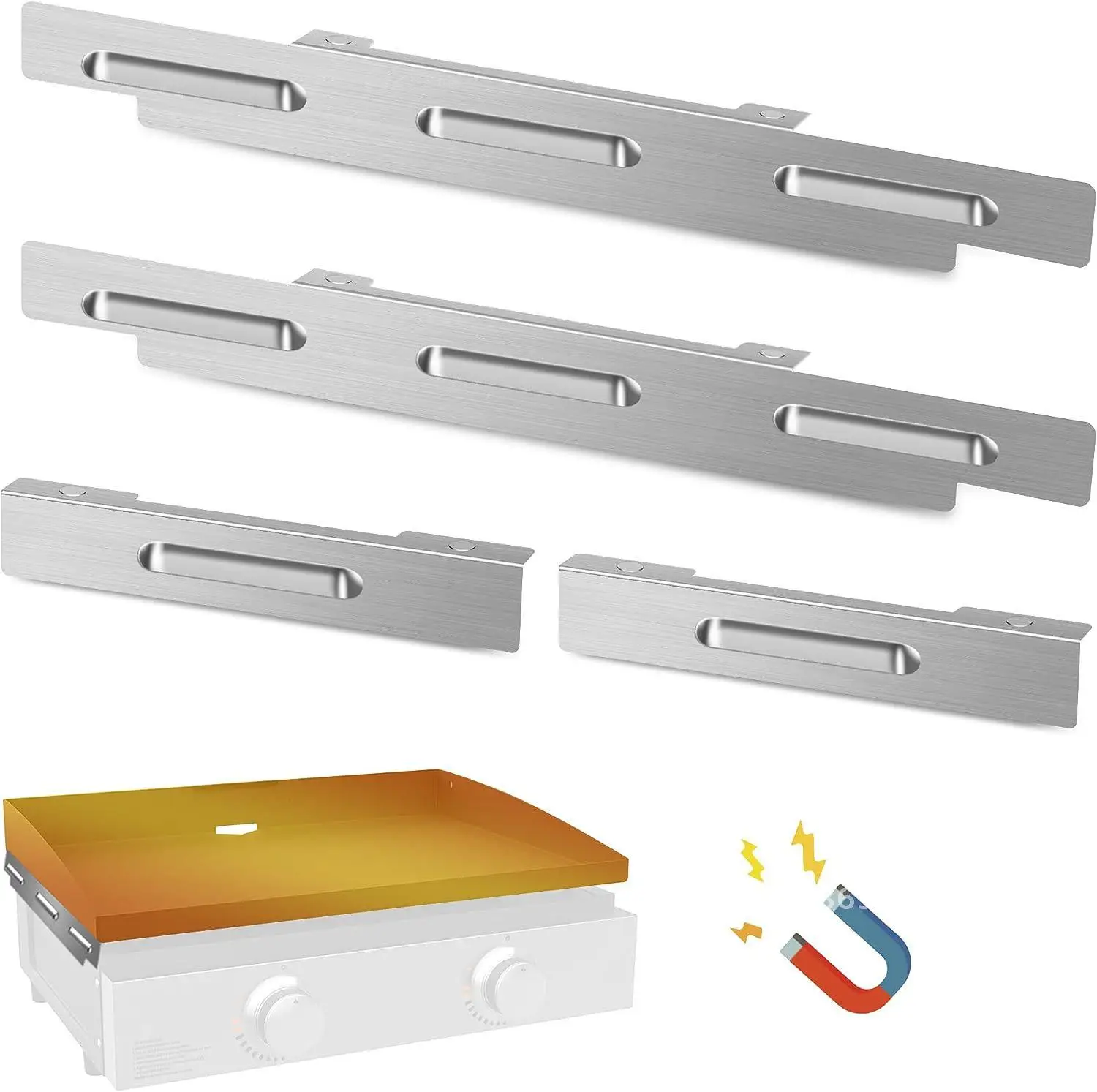1PC Stainless Steel Windshield Side Grill Accessories for Barbecue 17' 22' 28' 36' Sizes Windproof Minimalist Design BBQ Tools