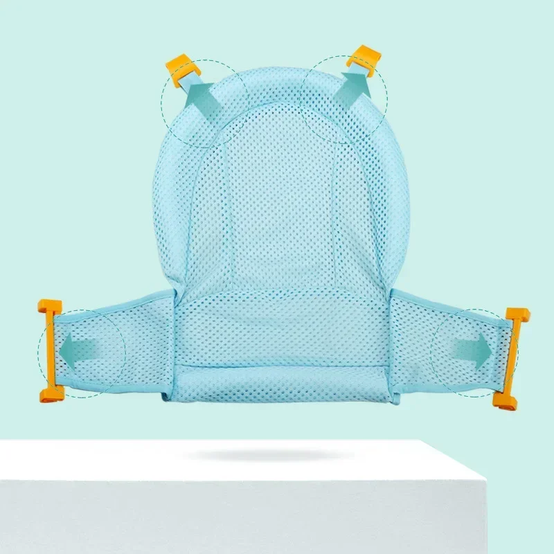 Baby Bath Net Seat Support Mat Foldable Baby Bath Tub Pad Chair Newborn Bathtub Pillow Infant Anti-Slip Body Cushion