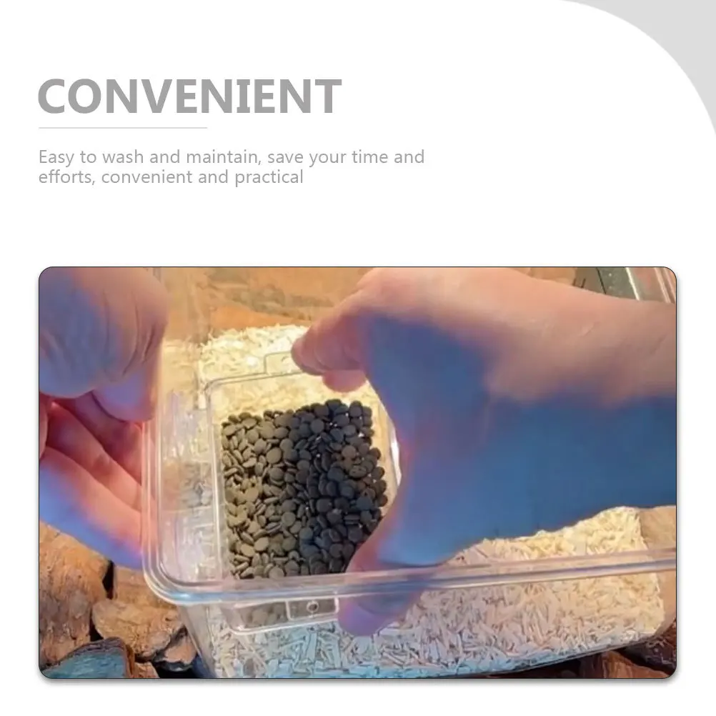 

Anti-Escape Reptile Feeder Clear Lizard Food Water Bowl With Suction Cup Reusable Abs Plastic Feeding Basin For Gecko