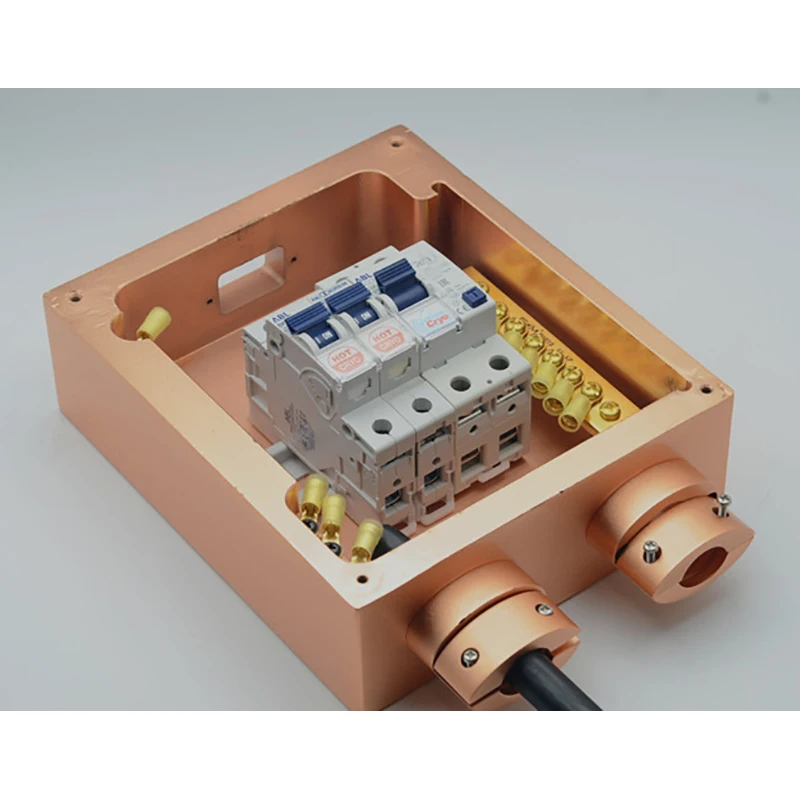 HiFi Audio Copper Special Shielded Electric Air Switch Box Home Switch Protective Mounted Circuit Breaker