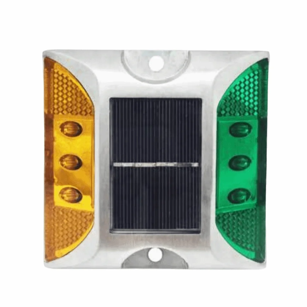 Solar Powered Solar Road Stud Light Portable Outdoor Lighting Traffic Marker Light Double Side Flashing LED Ground Light