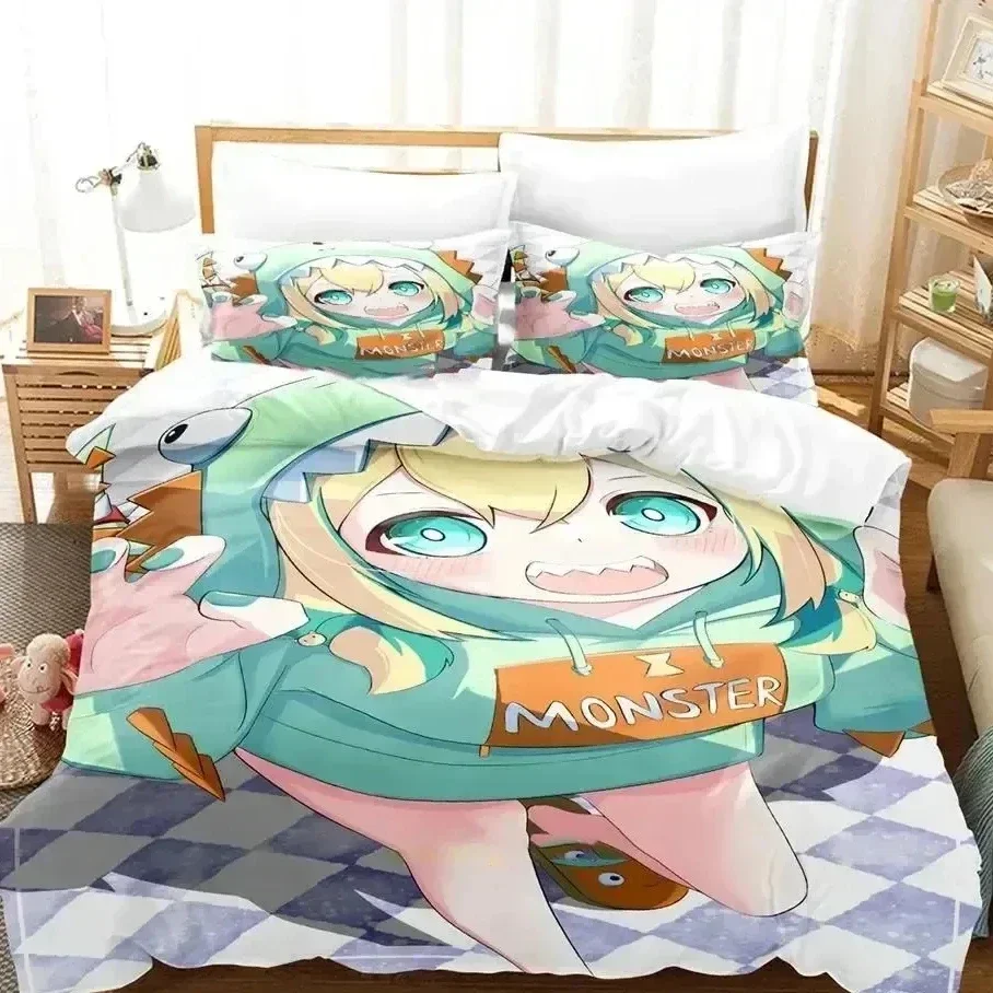 Luxury New 3D Print Amano Pikamee Anime Bedding Set Boys Girls Twin Queen King Duvet Cover Bed boys Adult Home Textileextile
