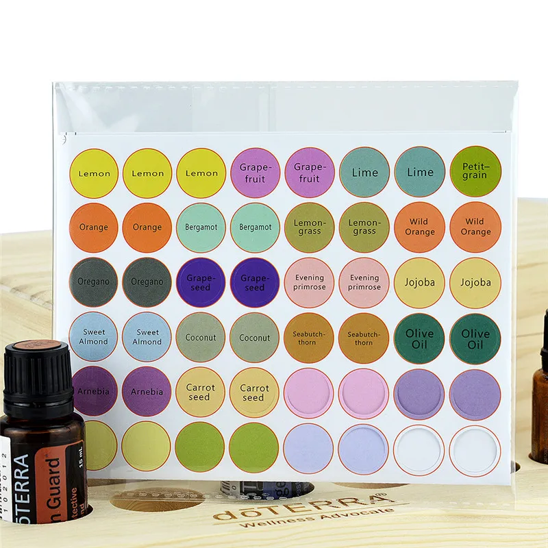 192Pcs Colorful Essential Oil Bottle Stickers Tag Label for Essential Oil Bottle Cap Label Blank Organizer Round Circles Sticker