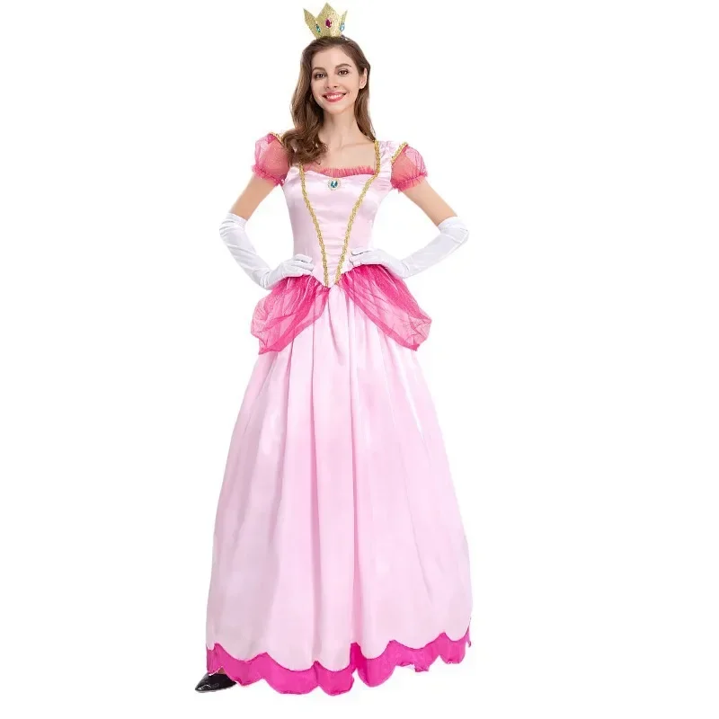 New 2025 Mary Pinkie Party Queen Dress Pink Peach Blossom Princess Costume QAQ3