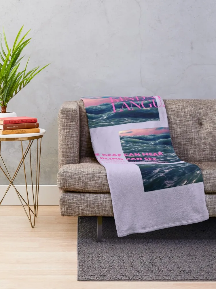 Facts Lens - Soul, Scenery, and Sunset in the Modern Trend Ocean of Truth and Quotes (Purple and Blue) Throw Blanket