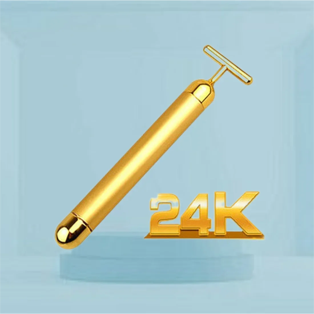 24K Gold Pulse Firming Massage Gesichts Gesichts Roller Massager Falten Behandlung Haut Anziehen Falten Stick Energie Schönheit