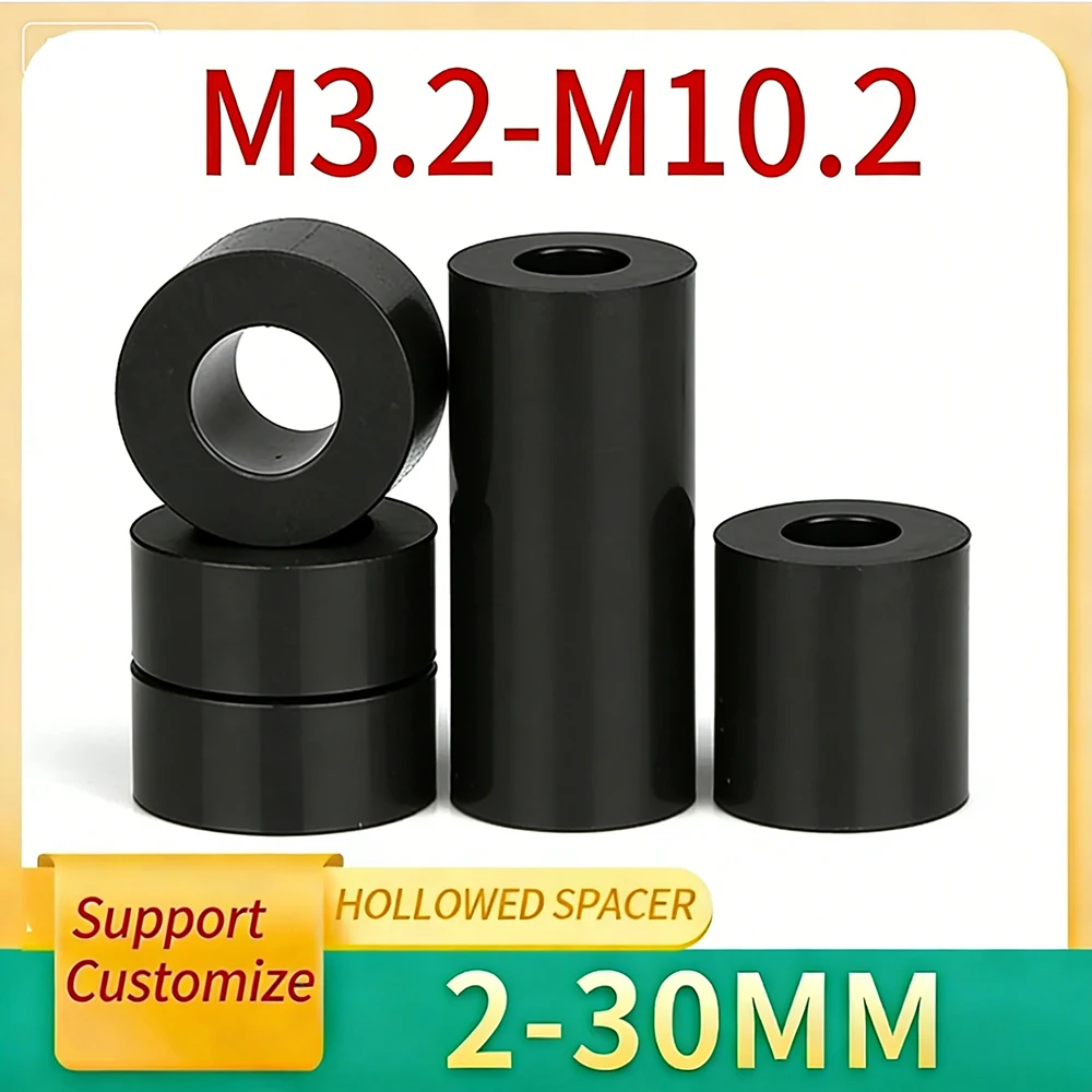 10/ 20/ 50pcs M3 M4-M12 ABS Non-Threaded Hollowed Nylon Spacer Round Hollow Standoff Washer PCB Board Screw Support Customize